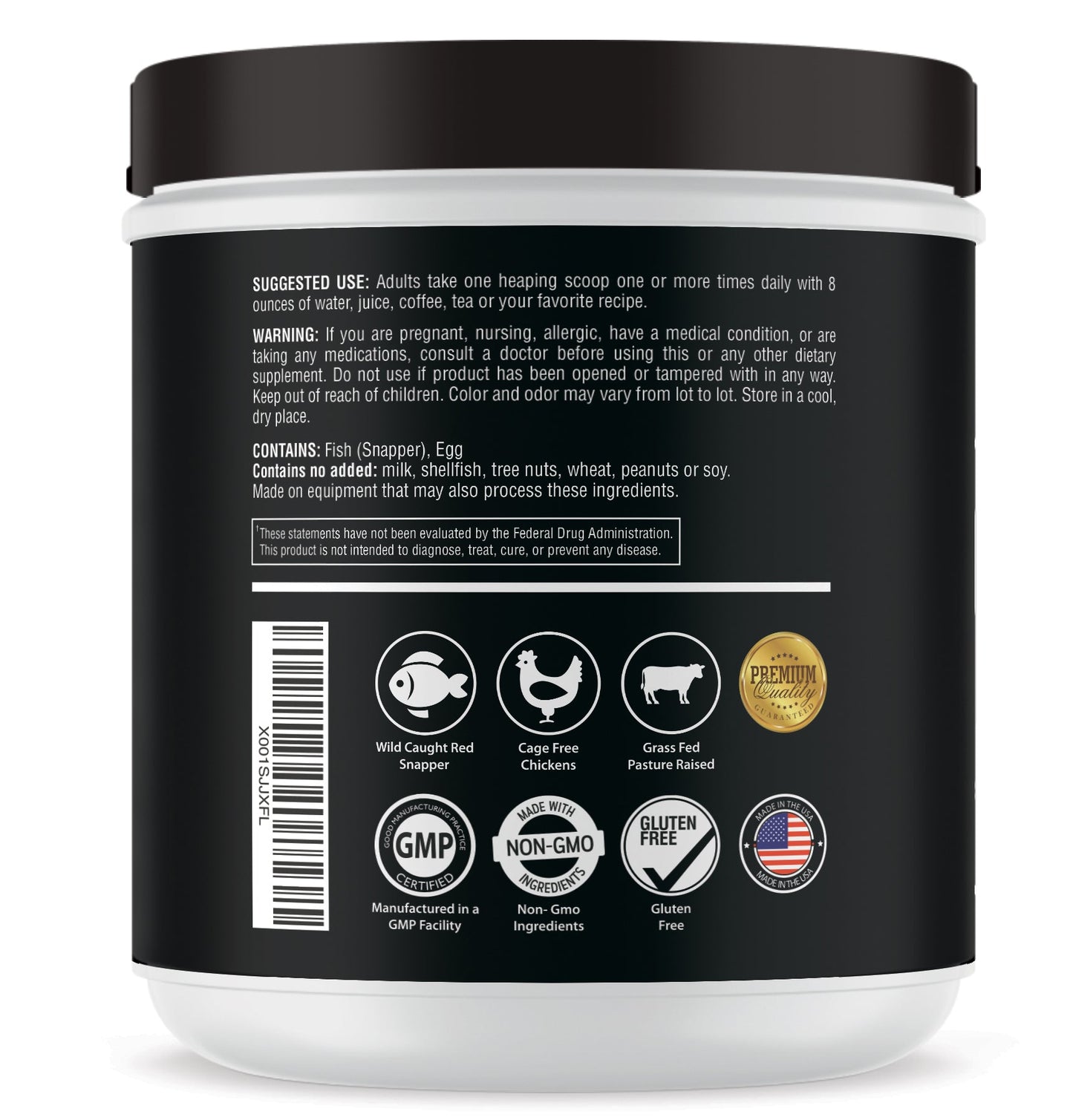 5 Types Multi Collagen Peptides Protein Powder Type I, II, III, V & X Premium Blend of Grass-Fed Beef, Chicken, Wild Fish & Eggshell