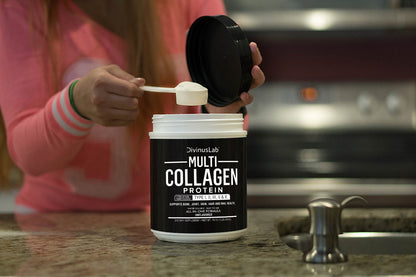 5 Types Multi Collagen Peptides Protein Powder Type I, II, III, V & X Premium Blend of Grass-Fed Beef, Chicken, Wild Fish & Eggshell