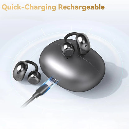 Wireless Earbuds with 72H Play Time Open Ear Design for 5.4 Ear Clip Sport Digital Display IPX7 Waterproof Touch Control