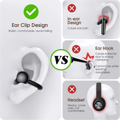 Wireless Earbuds with 72H Play Time Open Ear Design for 5.4 Ear Clip Sport Digital Display IPX7 Waterproof Touch Control