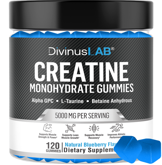 Creatine Monohydrate Gummies – Blueberry Flavor, 120 Count, 5g per Serving