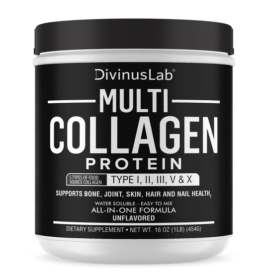 5 Types Multi Collagen Peptides Protein Powder Type I, II, III, V & X Premium Blend of Grass-Fed Beef, Chicken, Wild Fish & Eggshell