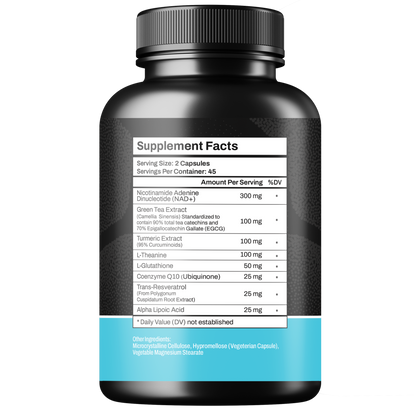 Liposomal Capsules with Resveratrol, CoQ10, Green Tea, Turmeric & More – 300mg